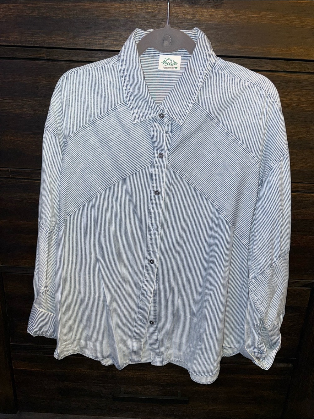 Women’s Retro Long-Sleeved Striped Button-Down
